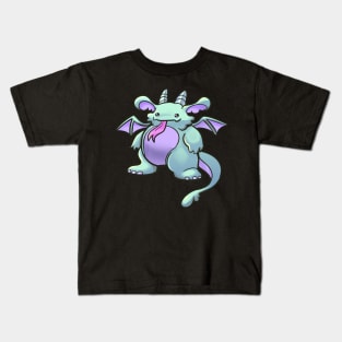 Green and Purple Baby Round Dragon Kids T-Shirt